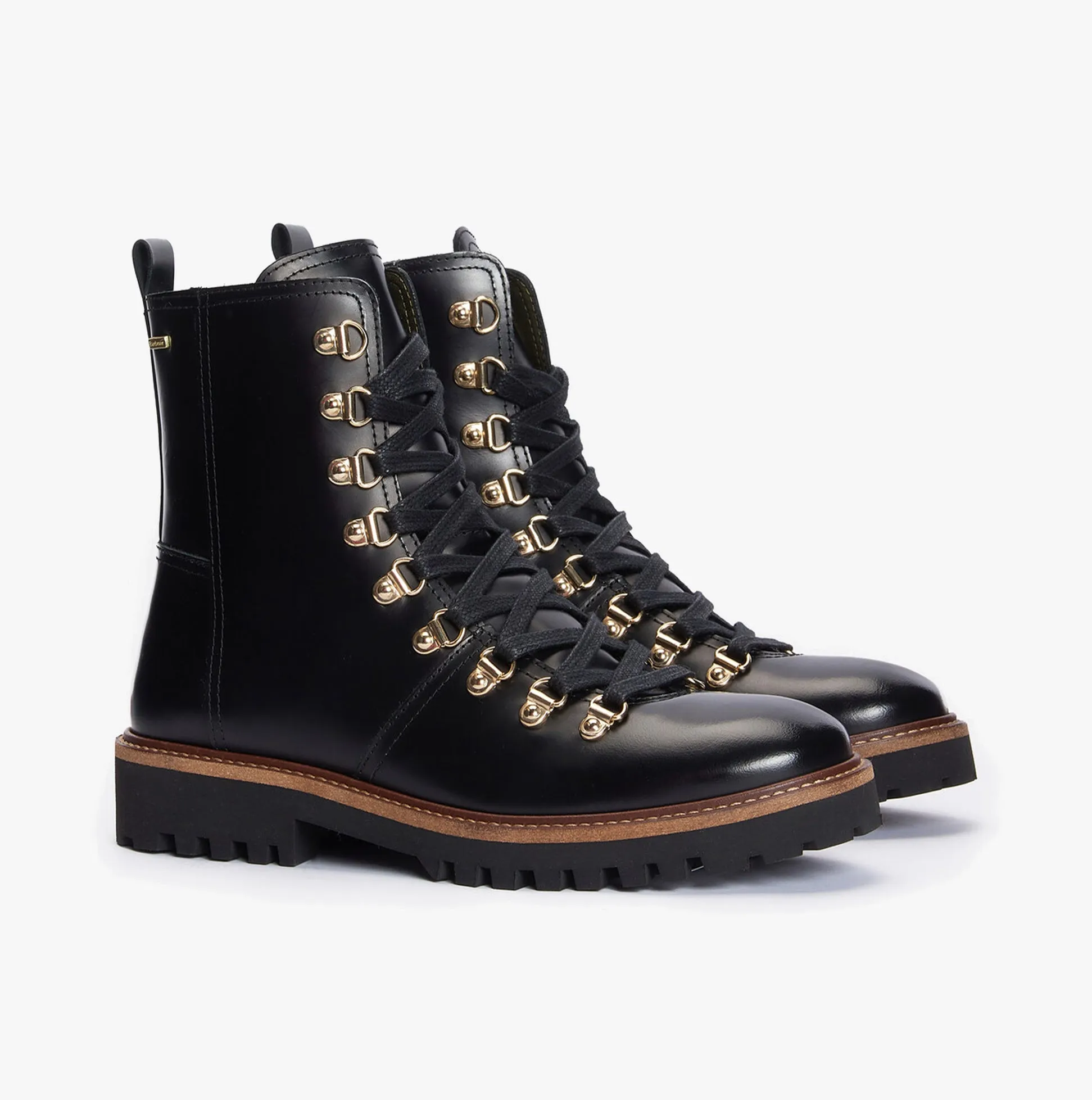 Barbour BLAKE Womens Hiker Boots Black Polido