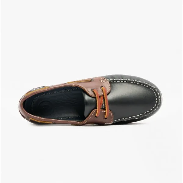 Blakeseys SOPHIE Womens Leather Deck Shoes Navy