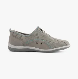 Boulevard KIMBERLEY Womens Centre Zip Mesh Leisure Shoes Grey
