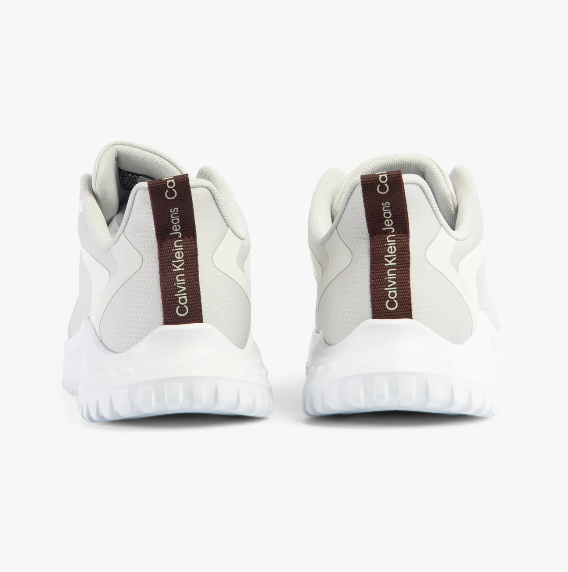 Calvin Klein EVA RUNNER LOW LACE Mens Trainers O Mushroom/Bitter Chocolate/White