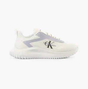 Calvin Klein EVA RUNNER LOW LACE Womens Trainers Bright White/Pastel Lilac