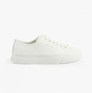 Calvin Klein VULC FLATFORM LOW Womens Trainers Triple Bright White