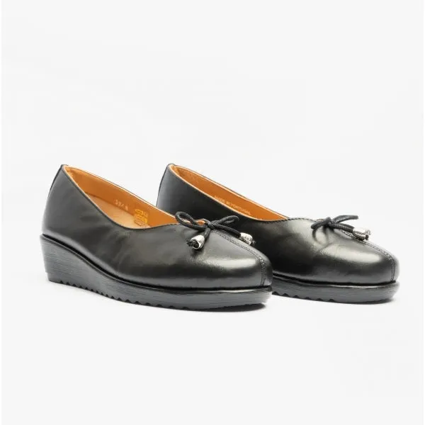 Comfortology DIONE Womens Leather Ballerina Shoes Black