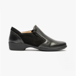 Comfortology ELARA Womens Leather Zip Shoes Black