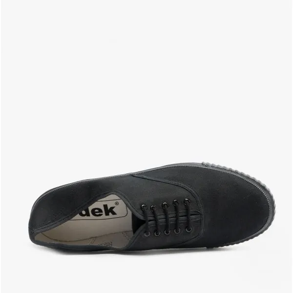DEK R6300SR Unisex Canvas Lace Up Plimsolls Black
