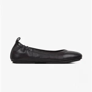 FitFlop ALLEGRO Womens Leather Ballerina Shoes Black