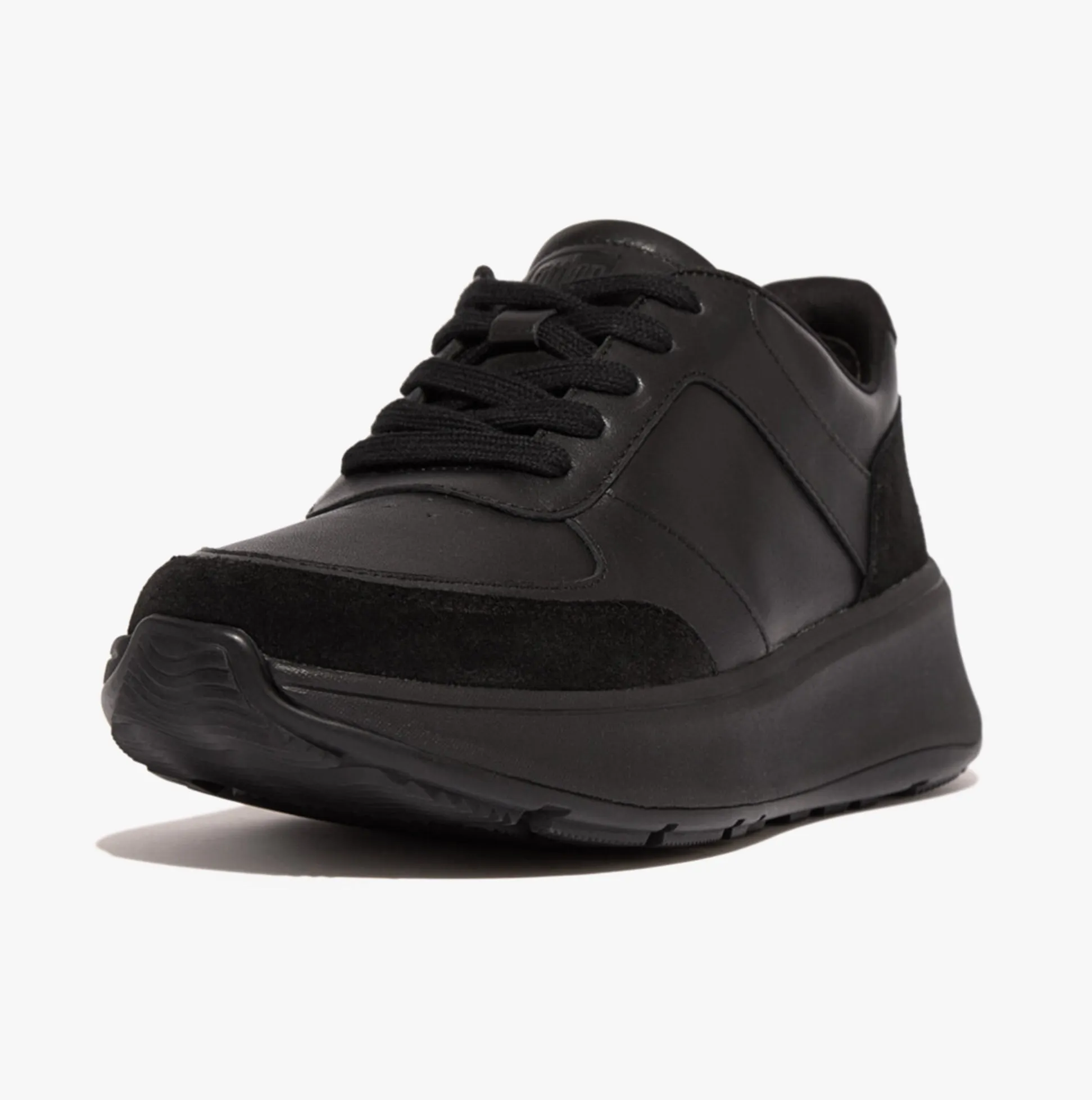 FitFlop F-MODE LEATHER/SUEDE FLATFORM Womens Trainers All Black