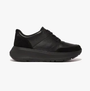 FitFlop F-MODE LEATHER/SUEDE FLATFORM Womens Trainers All Black