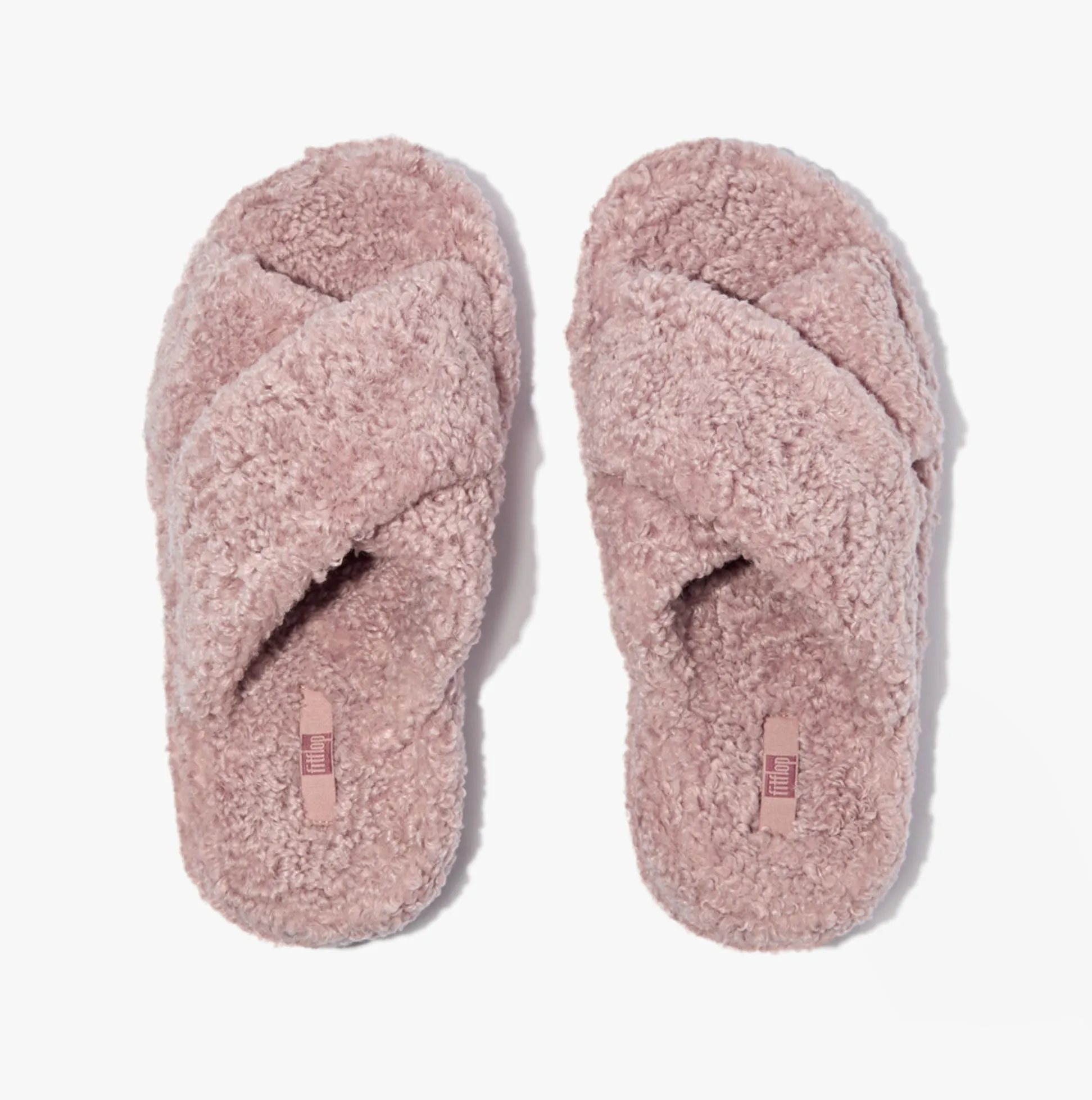 FitFlop iQUSHION D-LUXE Womens Cross Slides Dusky Pink