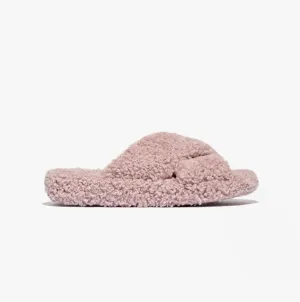 FitFlop iQUSHION D-LUXE Womens Cross Slides Dusky Pink