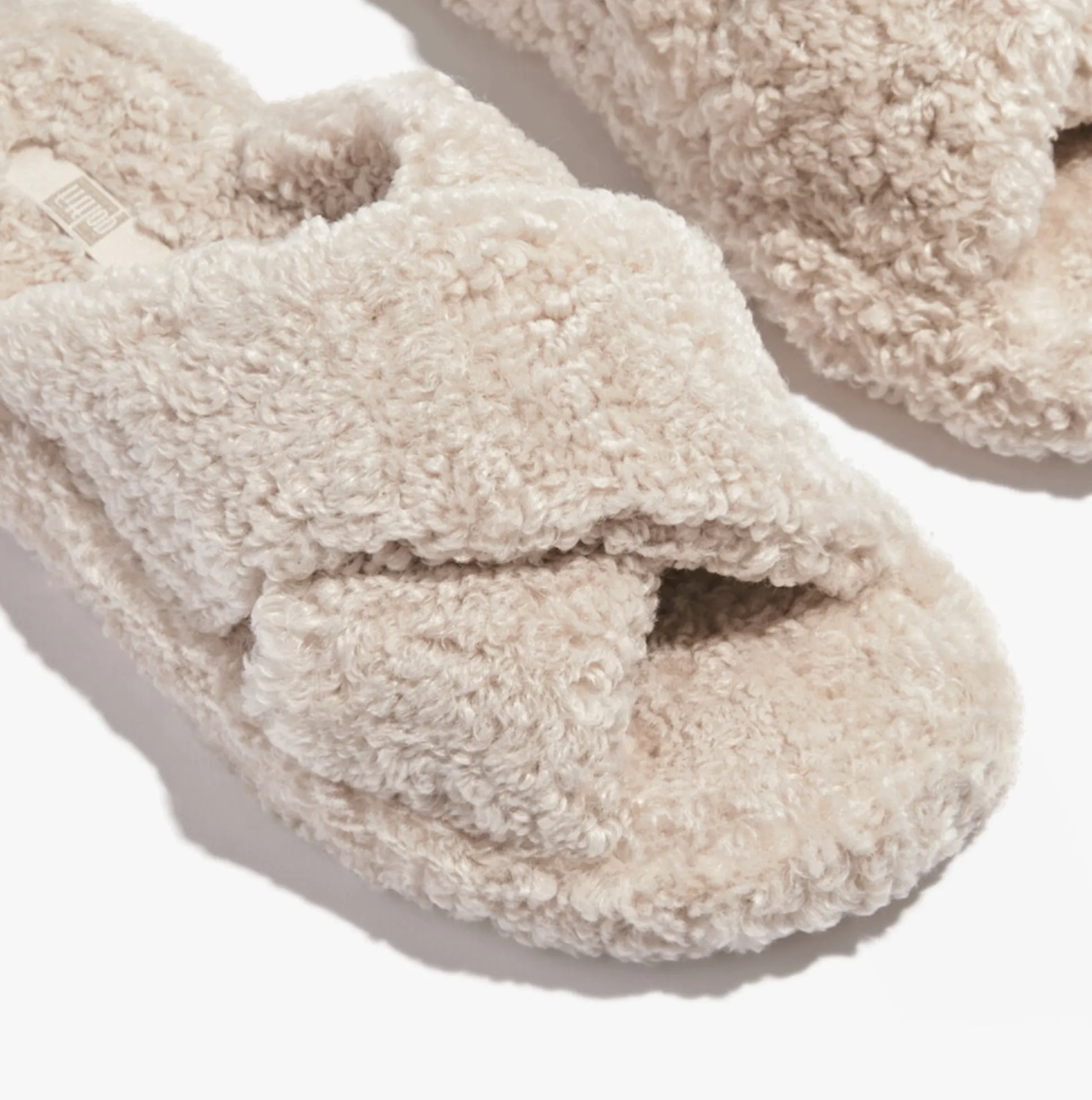 FitFlop iQUSHION D-LUXE Womens Cross Slides Milk Ice