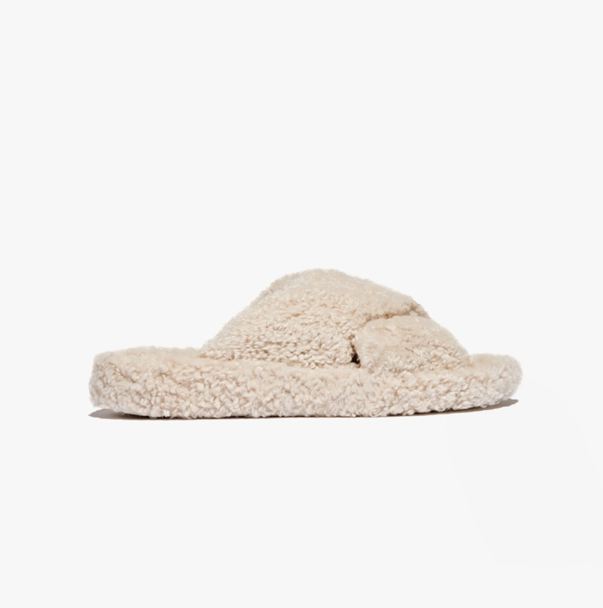 FitFlop iQUSHION D-LUXE Womens Cross Slides Milk Ice