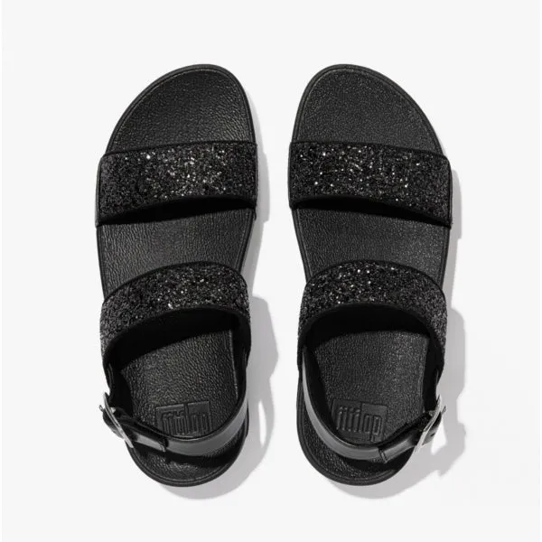 FitFlop LULU GLITTER Womens Back-Strap Sandals Black Glitter