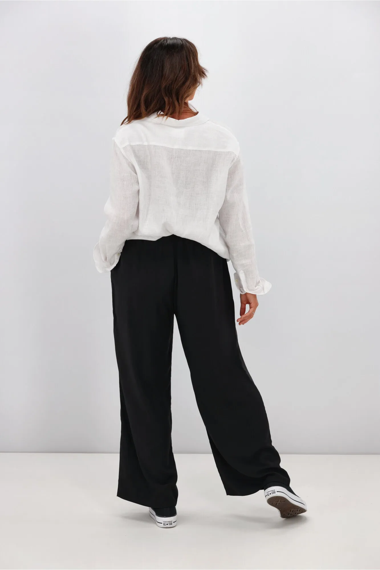 Gloss by Shine On Havanna Satin Stripe Pants Black
