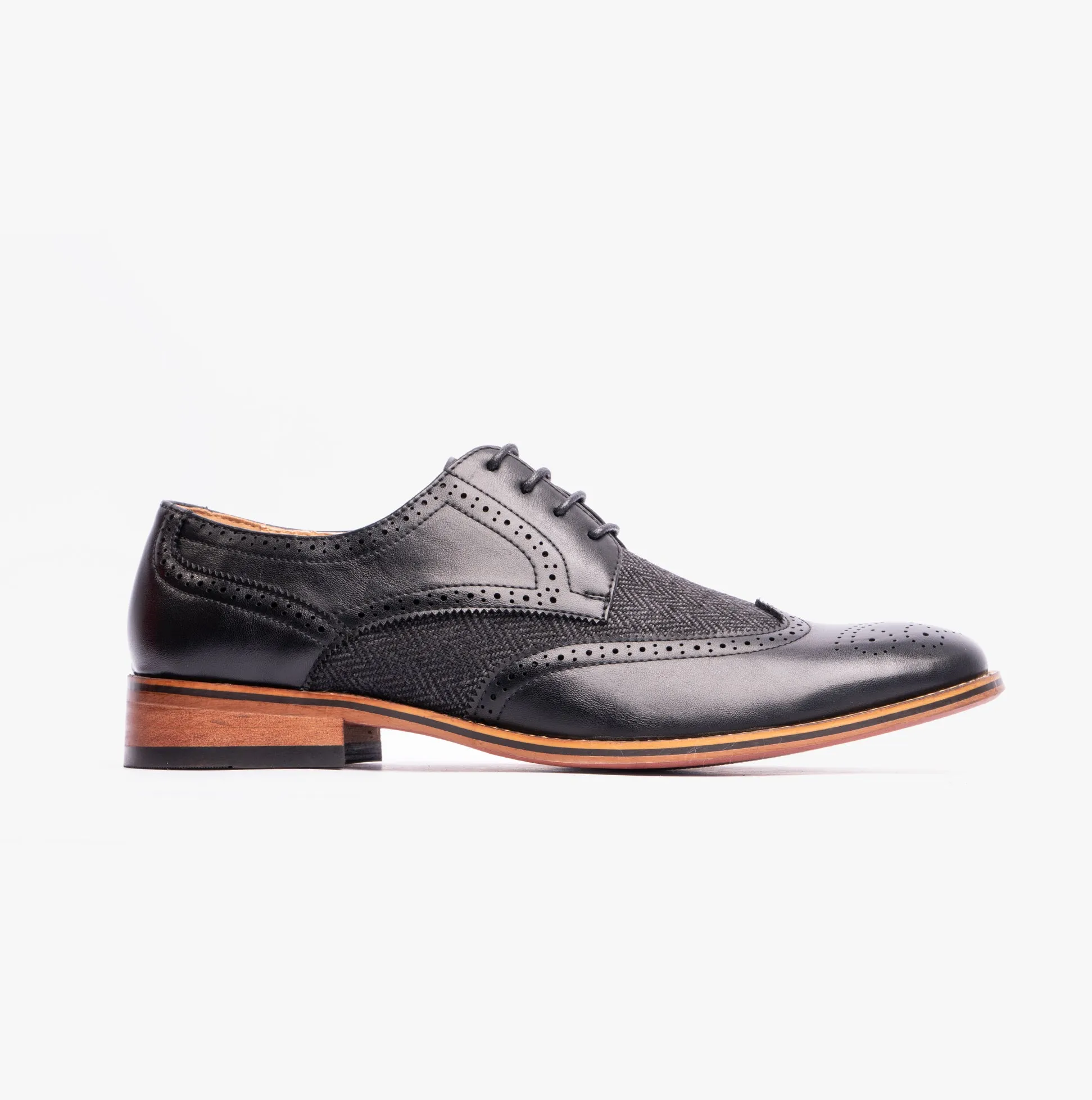 Goor DANIEL Mens Lace Up Brogues Black