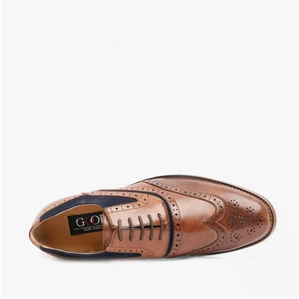 Goor GRANT Mens Two Tone Brogues Dark Tan/Navy