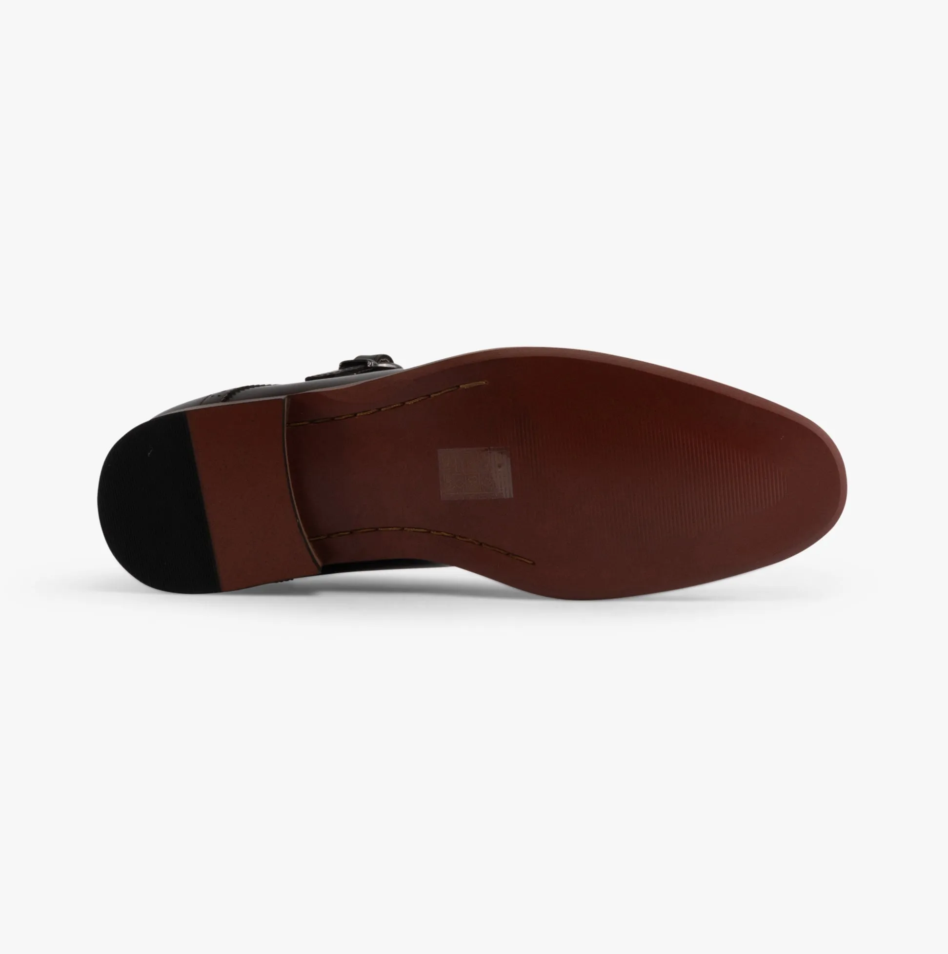 Goor JOSEPH Mens Mens Brogue Monk Shoes Oxblood