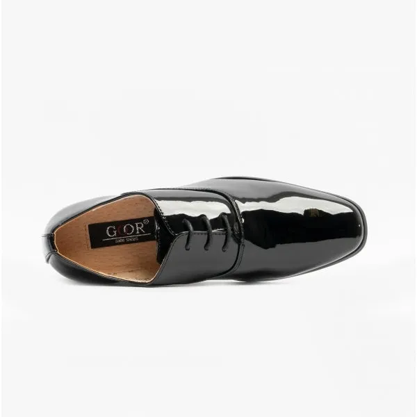 Goor ROONEY JNR Boys Patent Dress Shoes Black