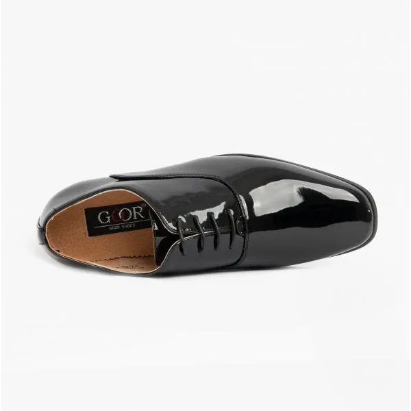 Goor ROONEY Mens Patent Dress Shoes Black