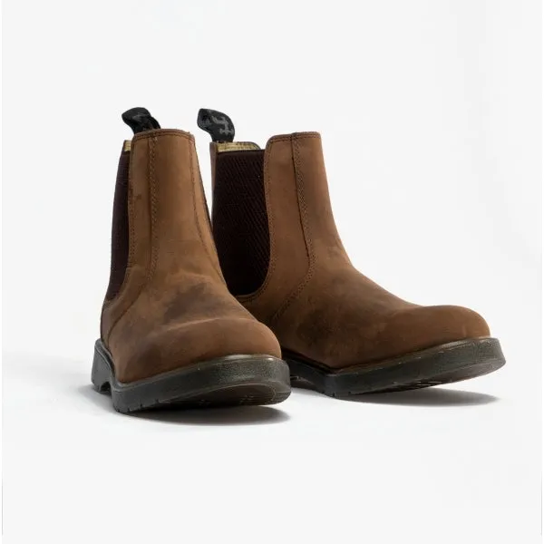 Grafters M186WB Unisex Leather Gusset Chelsea Boots Brown