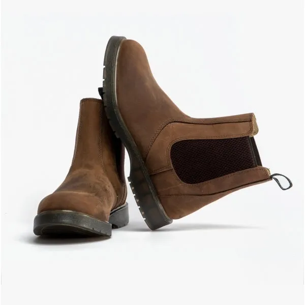 Grafters M186WB Unisex Leather Gusset Chelsea Boots Brown