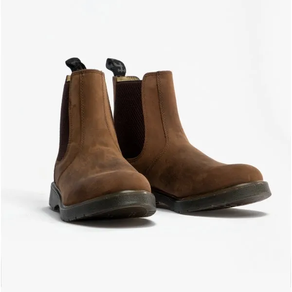 Grafters M186WB Unisex Leather Gusset Chelsea Boots Brown
