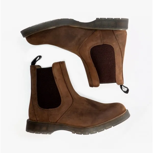 Grafters M186WB Unisex Leather Gusset Chelsea Boots Brown