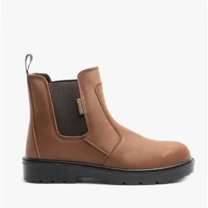 Grafters M9568B Unisex Leather Dealer Safety Boots Brown