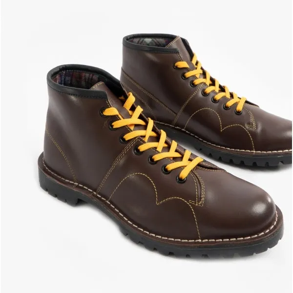 Grafters UNISEX Original Leather Monkey Boots Wine