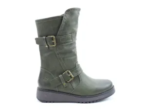 Heavenly Feet HANNAH4 Womens Mid Calf Boots Khaki