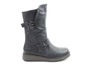 Heavenly Feet HANNAH4 Womens Mid Calf Boots Navy