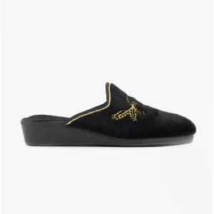 HOS Comfort THERESA Womens Mule Slippers Black