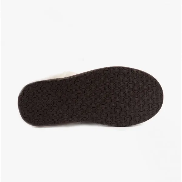 HOS Sheepskin AYLA Womens Real Sheepskin Mule Slippers Espresso