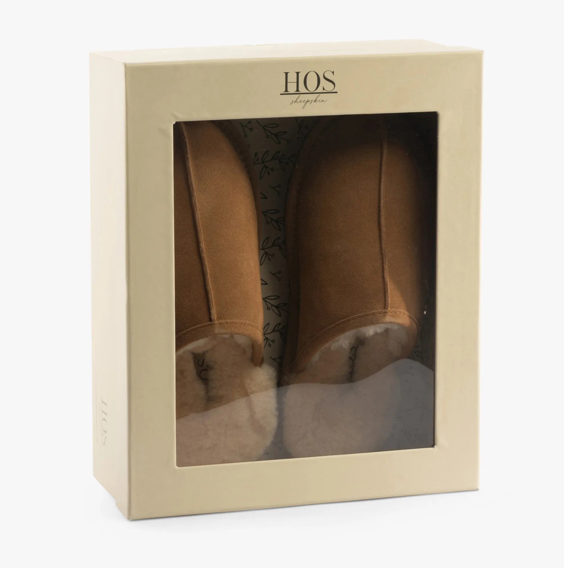 HOS Sheepskin EDWIN Mens Slippers Chestnut