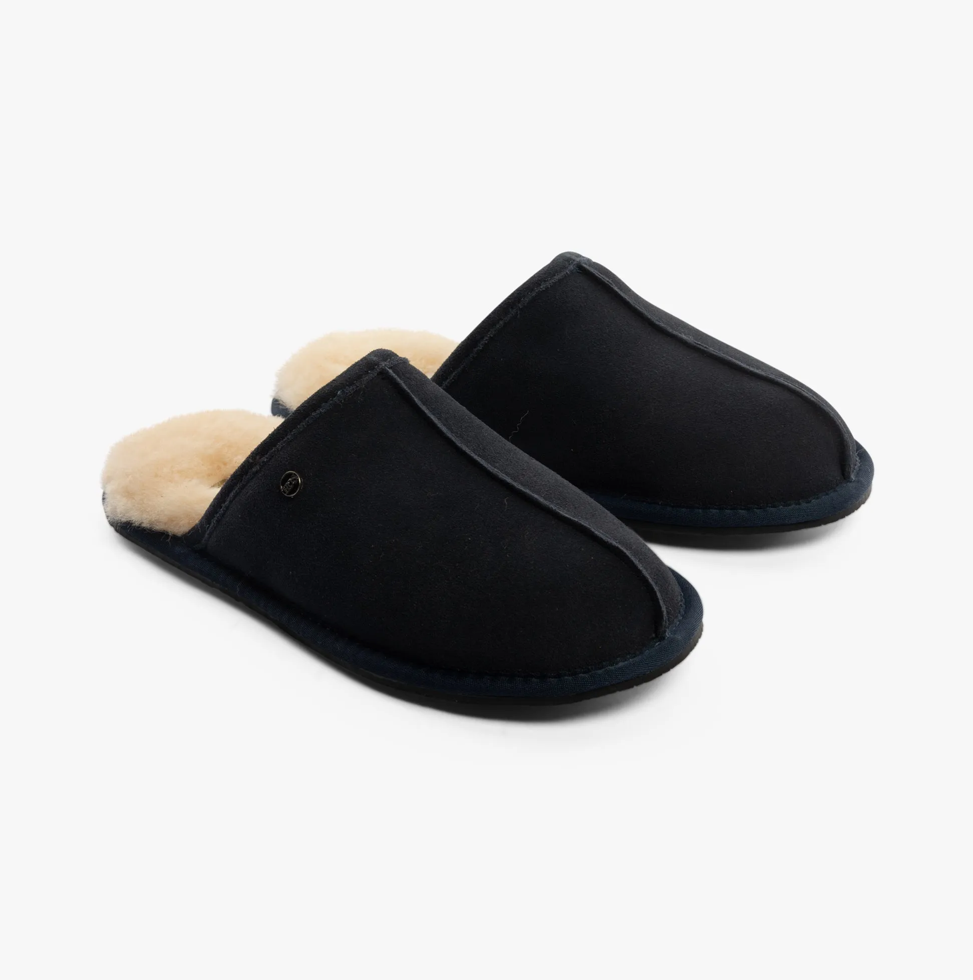 HOS Sheepskin EDWIN Mens Slippers Navy