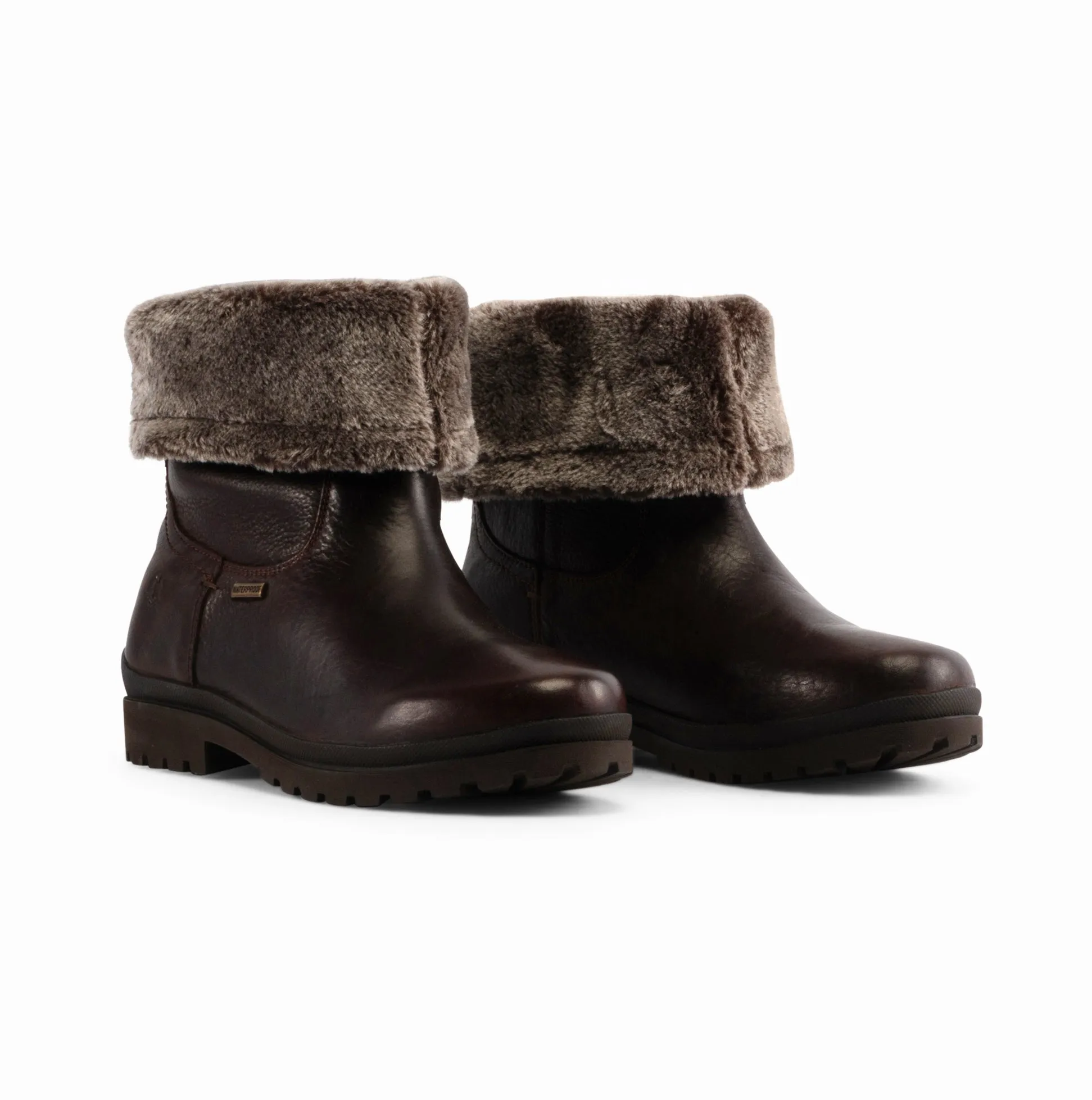 Hush Puppies ALICE Womens Leather Mid-Height Boots Tan