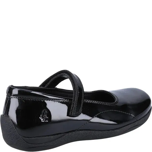 Hush Puppies ARIA Girls School Shoes Black Patent