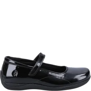 Hush Puppies ARIA Girls School Shoes Black Patent