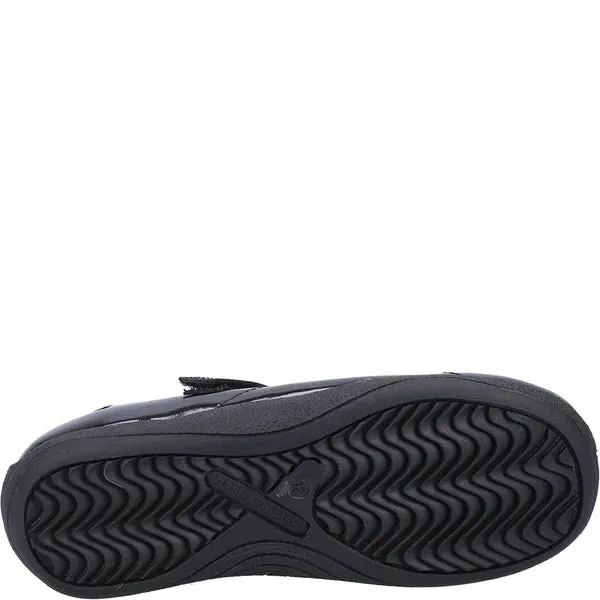 Hush Puppies ARIA Girls School Shoes Black Patent