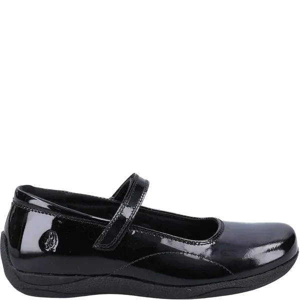 Hush Puppies ARIA Girls School Shoes Black Patent