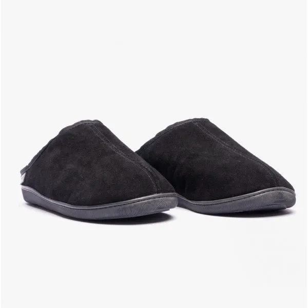 Hush Puppies ASHTON Mens Leather Mule Slippers Black