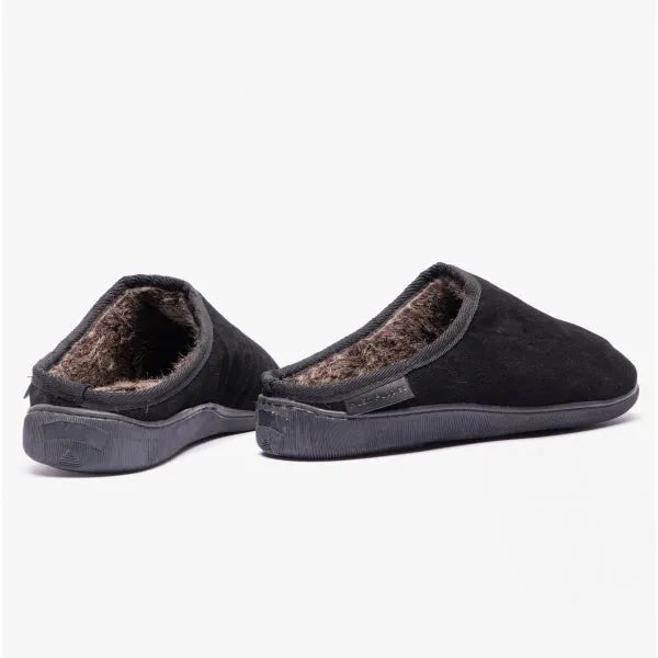 Hush Puppies ASHTON Mens Leather Mule Slippers Black