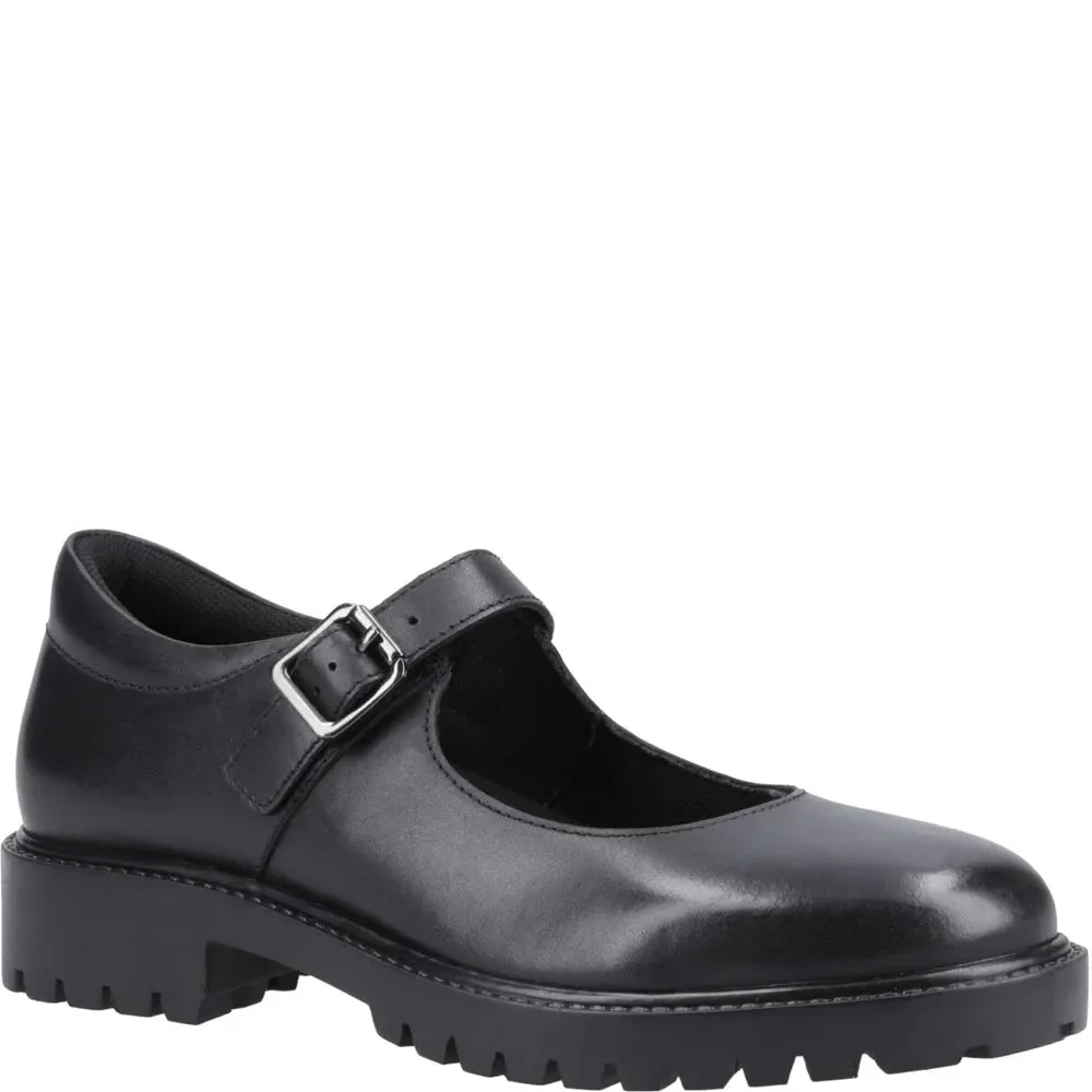 Hush Puppies AURORA Girls Leather School Shoes Black