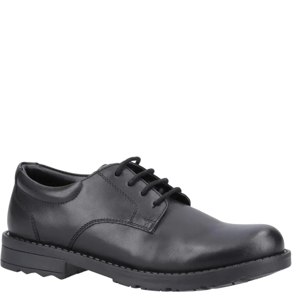 Hush Puppies BRUNO Boys Leather School Shoes Black