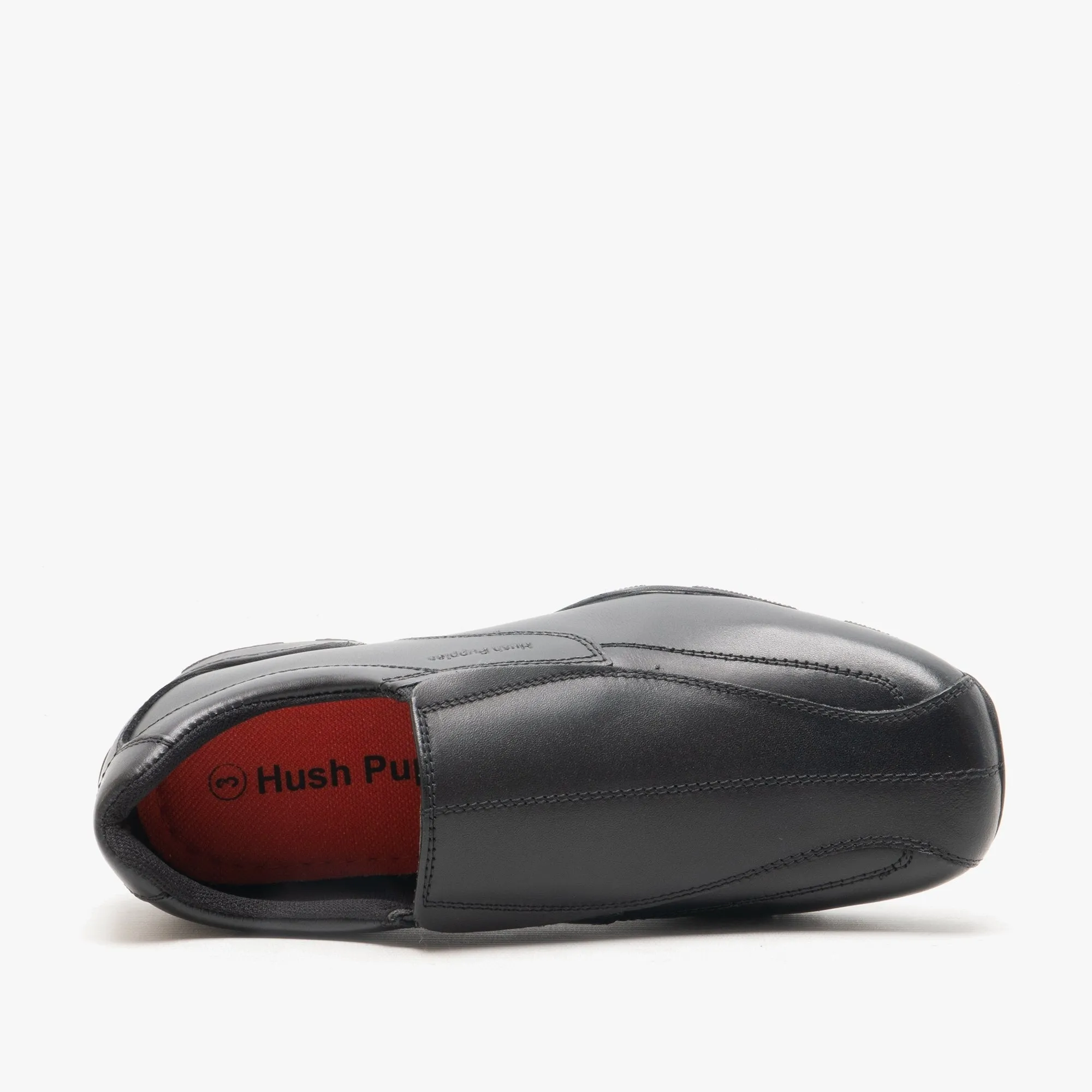 Hush Puppies ELIJAH Boys Leather School Shoes Black