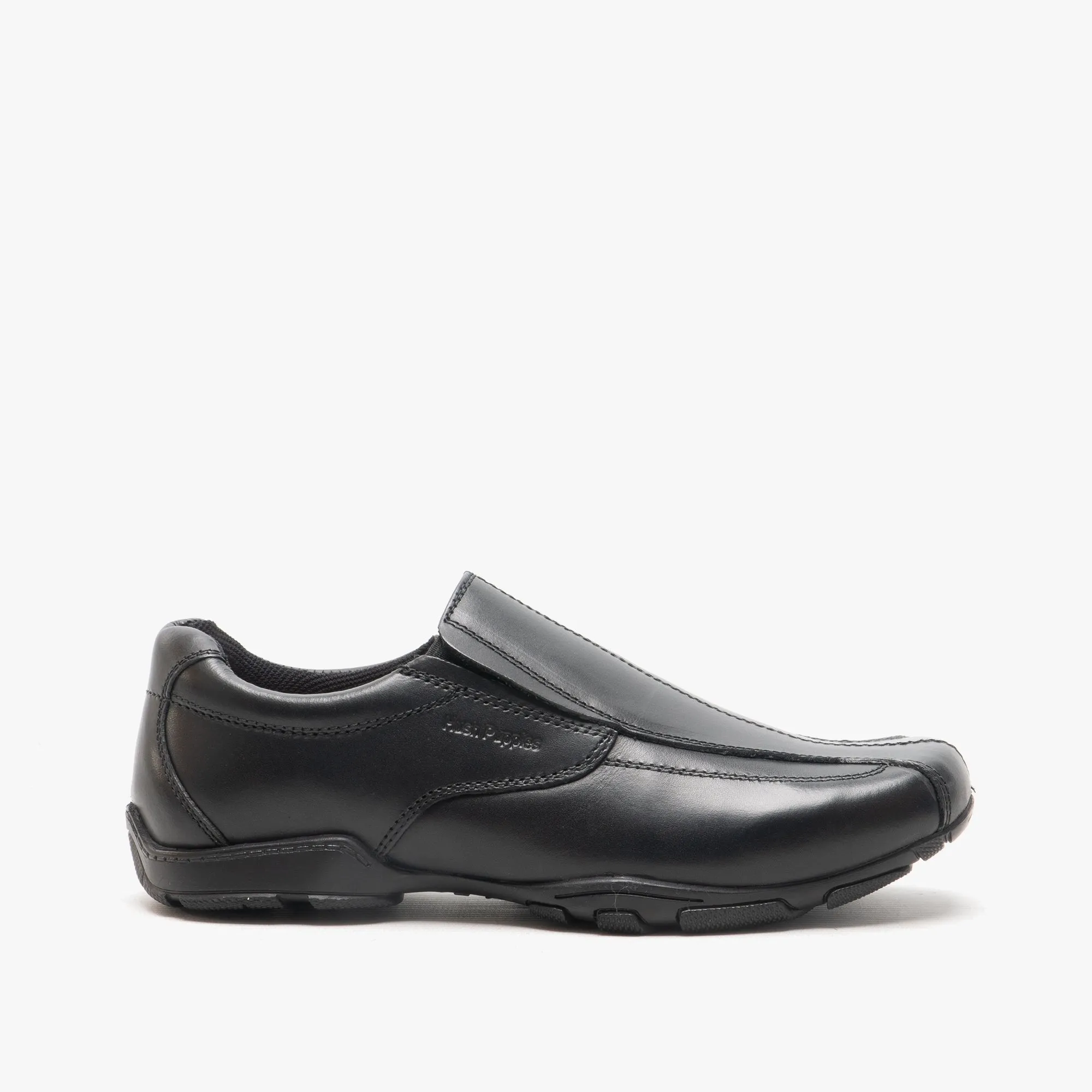 Hush Puppies ELIJAH Boys Leather School Shoes Black