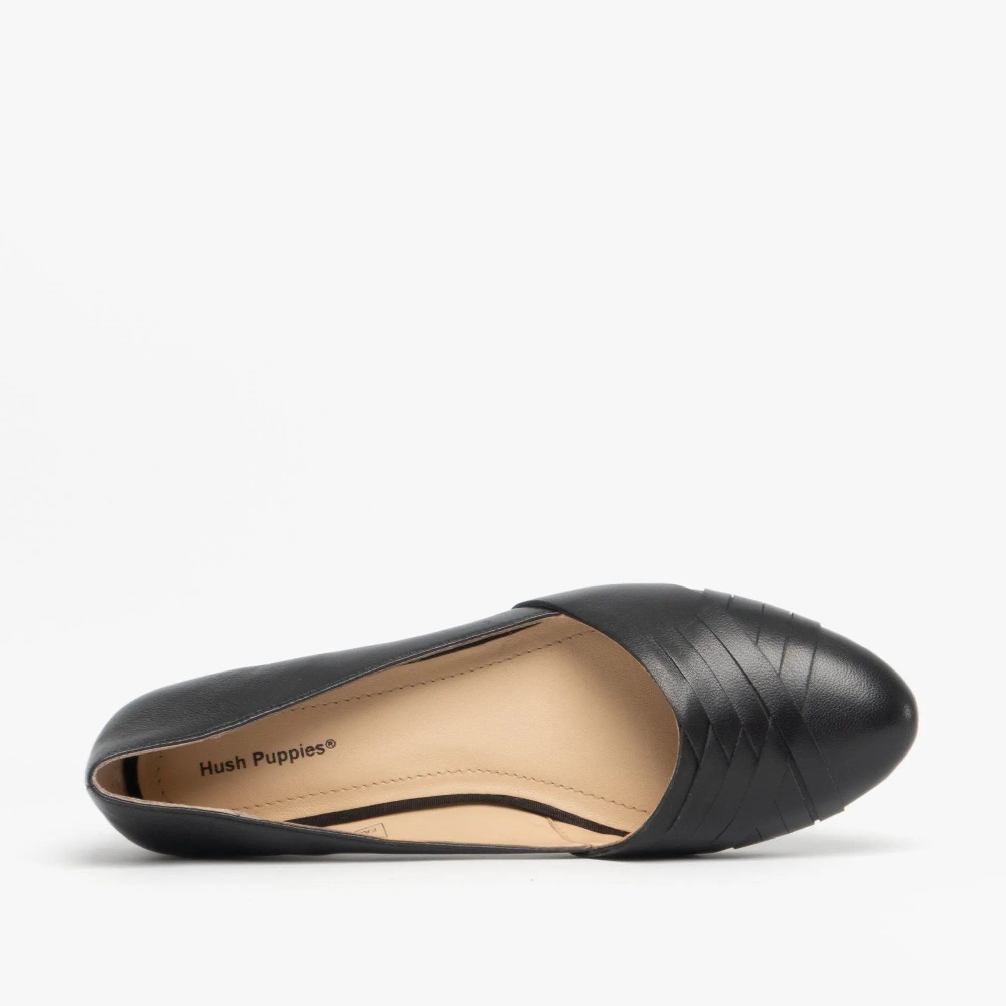 Hush Puppies MARLEY Womens Leather Ballerina Shoes Black