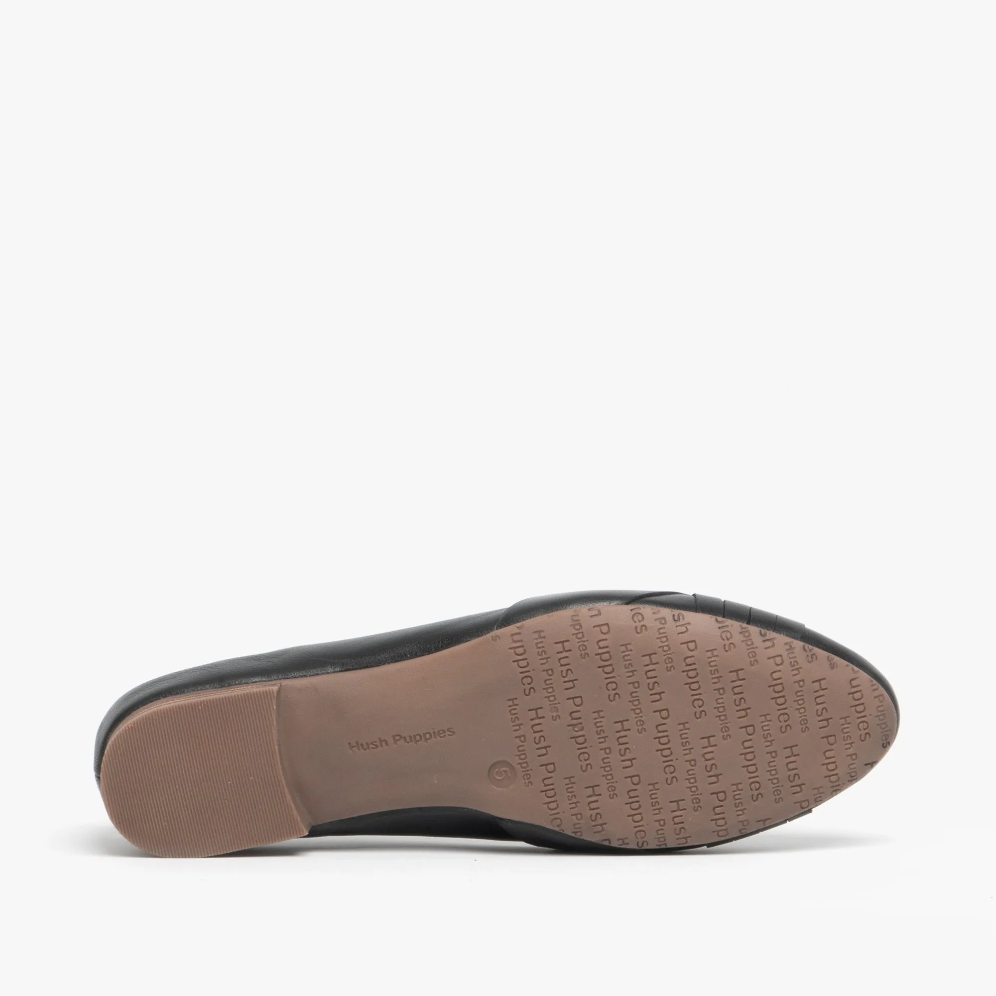 Hush Puppies MARLEY Womens Leather Ballerina Shoes Black