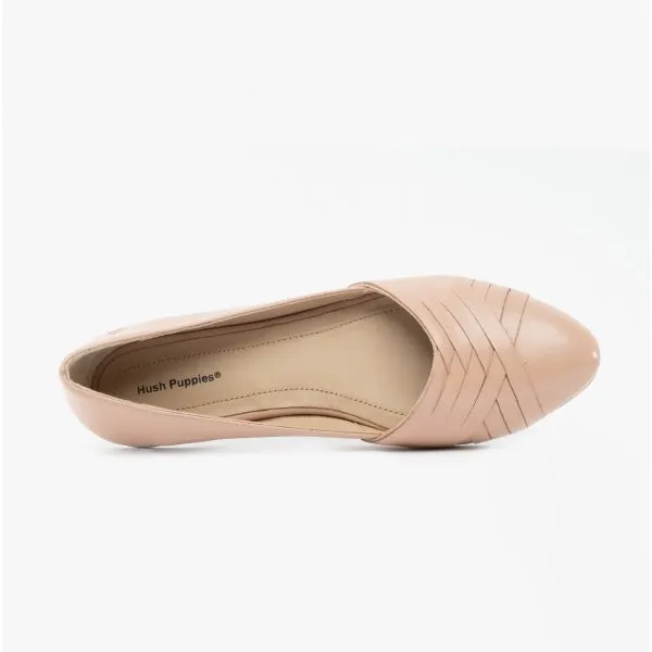 Hush Puppies MARLEY Womens Leather Ballerina Shoes Blush