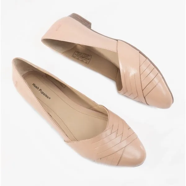 Hush Puppies MARLEY Womens Leather Ballerina Shoes Blush